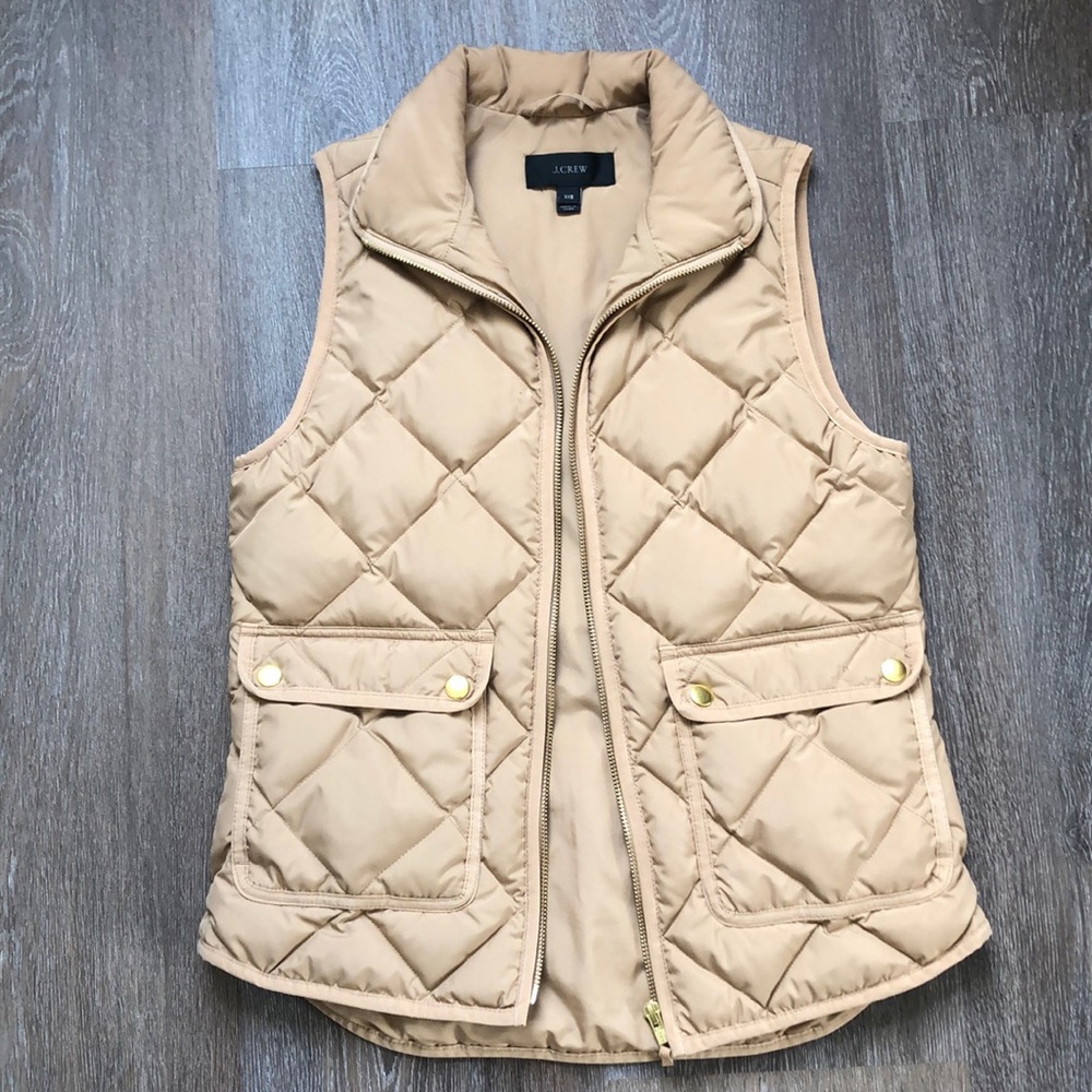 J. Crew tan puffer vest